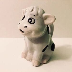 Vintage Ceramic Cow Creamer 4.5  Inch Tall Figurine
